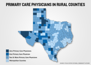 Map of primary care physicians per county